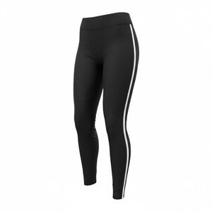 Athleta Black Leggings with white Stripe
